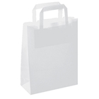 Immagine di Shopper Basic manici piatti Kraft Midi bianco stampa digitale 100+