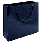 Immagine di Shopper Elegance in carta lucida con cordino in cotone Mini colore blu scuro 280+