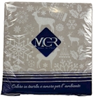 Immagine di Tovagliolo natalizio Airlaid in carta a secco MCR 40x40 Jingle colore argento 50 pezzi