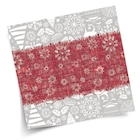 Immagine di Coprimacchia natalizio Airlaid in carta a secco MCR 100x100 Jingle colore argento e rosso 100 pezzi