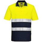 Immagine di Polo doppio colore leggera PORTWEST S175 colore giallo/blu navy taglia M
