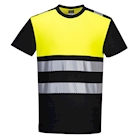 Immagine di Pw3 hi-vis cotton comfort class 1 t-shirt s/s PORTWEST PW311 colore nero/giallo taglia XS
