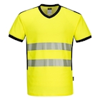 Immagine di T-shirt pw3 con scollo a v hi-vis PORTWEST PW310 colore Yellow/Black taglia XXL