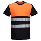 Immagine di Pw3 hi-vis cotton comfort class 1 t-shirt s/s PORTWEST PW311 colore nero/arancione taglia XXXXL