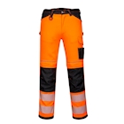 Immagine di Pantaloni stretch leggeri ad alta visibilitè  pw3 PORTWEST PW303 colore arancione/nero taglia 64