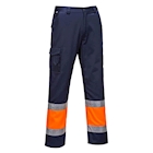 Immagine di Pantaloni alta visibilitè  leggeri bicolore combat PORTWEST L049 colore arancione/blu navy taglia 2X