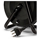 Immagine di Avvolgicavo elettrico spina grande 16A > 4 prese bipasso/Schuko cavo 25 metri colore nero