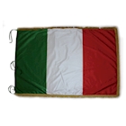 Immagine di Bandiera Italia cm 150x100 c/frangia oro satin