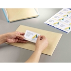 Immagine di Etichette adesive bianche in carta ecologica, 63,5x46,6mm, 18 etichette per foglio, 100 fogli