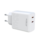 Immagine di Caricabatterie Bianco CELLY TC2USBC35W - 2 USB-C Wall Charger 35W UK plug [PRO TC2USBC35WUK