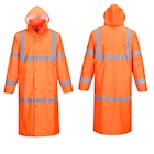 Immagine di Cappotto impermeabile lunghezza 122 cm alta visibilità PORTWEST H445 colore arancione taglia L
