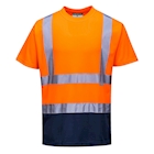 Immagine di T-shirt bicolore hi-vis PORTWEST S378 colore arancione/blu navy taglia L