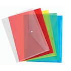Immagine di Cartellina a busta c/bottone A5 trasparente coloriassortiti