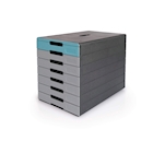 Immagine di Cassettiera 7 cassetti DURABLE IDEALBOX PRO colore grigio/blu