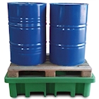 Immagine di Vasca di raccolta per 2 fusti da litri 200 CARVEL cm 130x90x33 colore verde