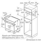 Immagine di Forno da incasso elettrico ventilato 3.400 w BOSCH HBA534BW0