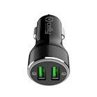 Immagine di Caricabatterie nero CELLY CC2USBQC30 - 2 USB Car Charger 18W CC2USBQC30BK