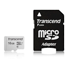 Immagine di Memory Card micro sd hc 16GB TRANSCEND TS16GUSD300S-A - microSD da 16GB, con adattatore, TS16GUSD30