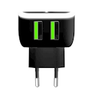 Immagine di Caricabatterie nero CELLY TC2USBLED - 2 USB Wall Charger with Night Light TC2USBLEDBK