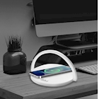 Immagine di Caricabatterie wireless/senza fili bianco USB-C CELLY WLLIGHTCIRCLE - Led Lamp Wireless Charger 15W