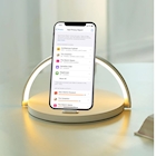 Immagine di Caricabatterie wireless/senza fili bianco USB-C CELLY WLLIGHTCIRCLE - Led Lamp Wireless Charger 15W