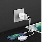 Immagine di Caricabatterie bianco CELLY TC3GAN65W - 2 USB-C and USB Wall Charger Gan 65W