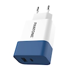 Immagine di Caricabatterie bianco PANTONE PANTONE - 20W USB-A/USB-C Wall Charger PT-PDAC02N