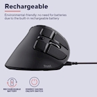 Immagine di Mouse verticale wireless ergonomico ricaricabile con display digitale TRUST VOXX