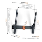 Immagine di Staffa per montaggio a muro 65 in VOGELS Serie QUICK  - TVM 1413 Staffa inclinabile, per TV VOG1814