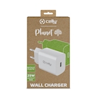 Immagine di Caricabatterie Bianco CELLY GRSTC1USBC25W - Wall Charger 25W - 100% Recycled P GRSTC1USBC25WWH