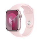 Immagine di Apple Watch Series 9 GPS Cassa 45 mm in alluminio rosa con cinturino Sport rosa confetto - M/L