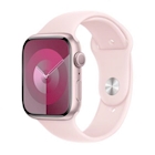 Immagine di Apple Watch Series 9 GPS Cassa 45 mm in alluminio rosa con cinturino Sport rosa confetto - M/L