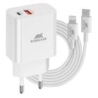 Immagine di Caricabatterie Bianco RIVACASE Wall charger white PD 20W + QC3.0, USB + USB-C, PS4102WD5EU