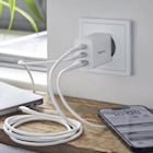 Immagine di Caricabatterie Bianco INTENSO POWER ADAPTER 2 USB-C + 1 USB A GAN 65W 7806512