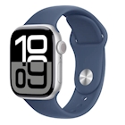 Immagine di Apple Watch Series 10 GPS cassa 42 mm alluminio argento cinturino Sport denim - S/M