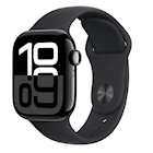 Immagine di Apple Watch Series 10 GPS cassa 42 mm alluminio nero intenso cinturino Sport nero - M/L