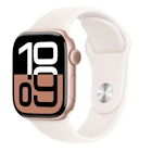 Immagine di Apple Watch Series 10 GPS cassa 46 mm alluminio color oro rosa cinturino Sport rosa fard - M/L