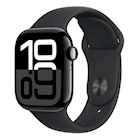 Immagine di Apple Watch Series 10 GPS cassa 46 mm alluminio nero intenso cinturino Sport nero - S/M