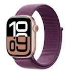 Immagine di Apple Watch Series 10 GPS + Cellular cassa 42 mm alluminio oro rosa cinturino Sport Loop prugna