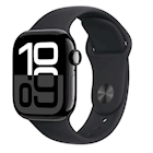 Immagine di Apple Watch Series 10 GPS + Cellular cassa 42 mm alluminio nero intenso cinturino Sport nero - S/M