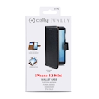 Immagine di Cover similpelle nero CELLY WALLY - Apple iPhone 12 Mini WALLY1003