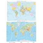 Immagine di Carta geografica Planisfero fisico e politico