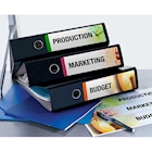 Immagine di Etichette adesive in carta bianca coprente per raccoglitori, 60x200mm, 4 etichette per foglio, 25 ff