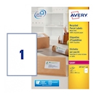 Immagine di Etichette in carta riciclata bianca per buste e pacchi 199,6x289,1mm Avery 100 ff