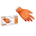 Immagine di Guanti monouso in nitrile senza polvere REFLEXX N85 3d full grip ultra resistente arancione taglia L