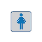 Immagine di Cartello adesivo cm 8,2x8,2 - simbolo toilette donna