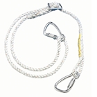 Immagine di Cordino HONEYWELL TITAN 2 mt asola e moschettone twistlock colore bianco-giallo