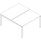Immagine di Bench 2 posti GETWAY cm 140x164x74 struttura metallica bianca piano in melaminico bianco