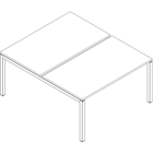 Immagine di Bench 2 posti GETWAY cm 160x164x74 struttura metallica bianca piano in melaminico bianco