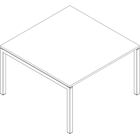 Immagine di Tavolo riunione GETWAY cm 124x124 struttura metallica bianca piano in melaminico rovere naturale